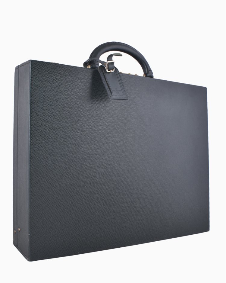 Pasta Louis Vuitton Original Président Taiga Verde masculino